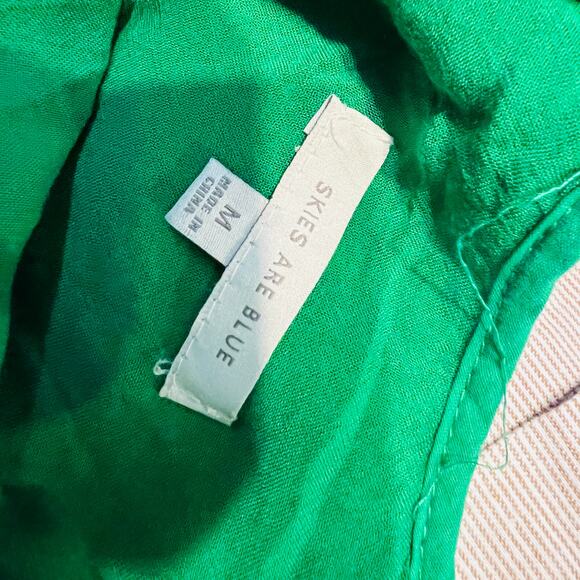 Skies Are Blue Kelly Green Eyelet Tank Strappy - M - Picture 5 of 5